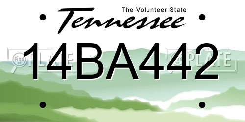 14BA442 Tennessee License Plate