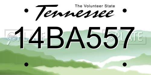 14BA557 Tennessee License Plate