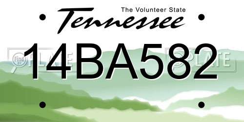 14BA582 Tennessee License Plate