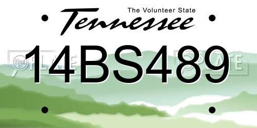 14BS489 Tennessee License Plate