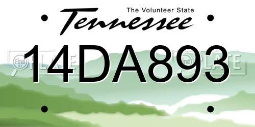 14DA893 Tennessee License Plate