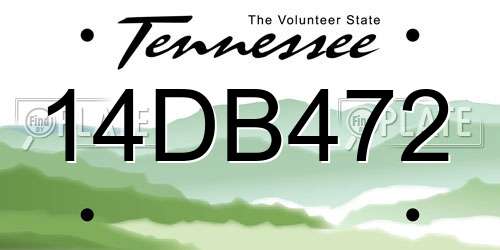 14DB472 Tennessee License Plate