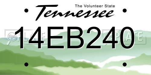 14EB240 Tennessee License Plate