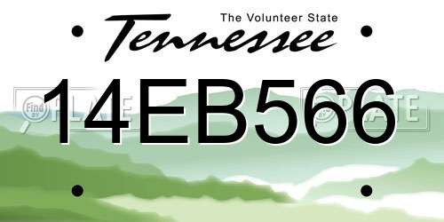 14EB566 Tennessee License Plate