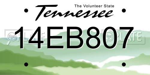 14EB807 Tennessee License Plate