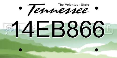 14EB866 Tennessee License Plate
