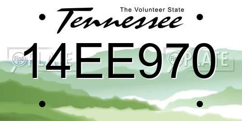 14EE970 Tennessee License Plate