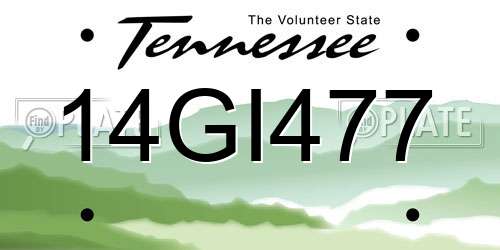 14GI477 Tennessee License Plate