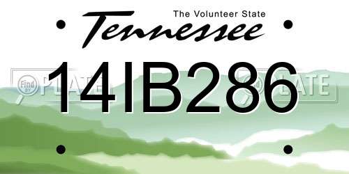14IB286 Tennessee License Plate