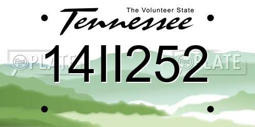 14II252 Tennessee License Plate