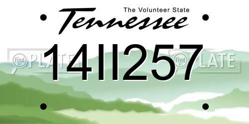 14II257 Tennessee License Plate