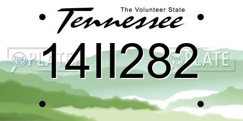 14II282 Tennessee License Plate