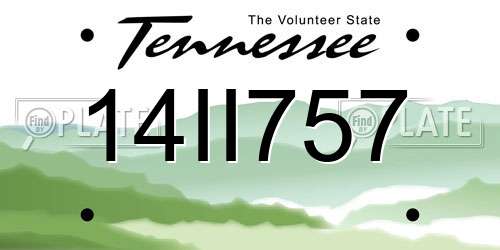 14II757 Tennessee License Plate