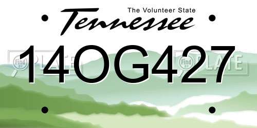 14OG427 Tennessee License Plate