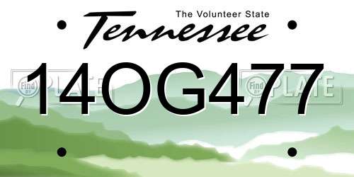14OG477 Tennessee License Plate
