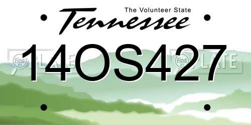 14OS427 Tennessee License Plate