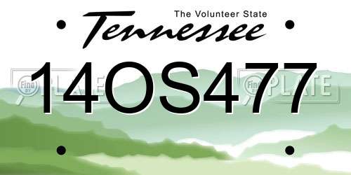 14OS477 Tennessee License Plate