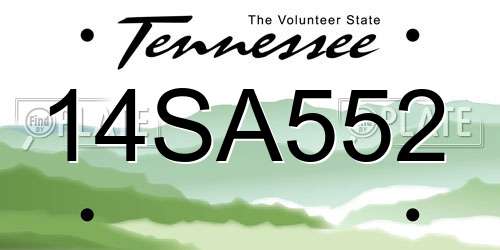 14SA552 Tennessee License Plate