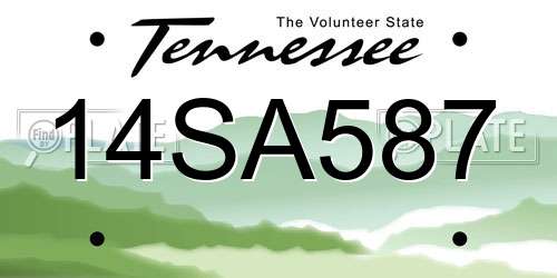 14SA587 Tennessee License Plate