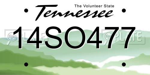14SO477 Tennessee License Plate