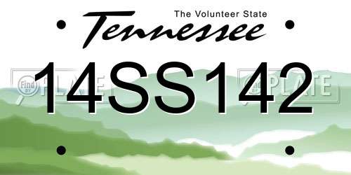 14SS142 Tennessee License Plate