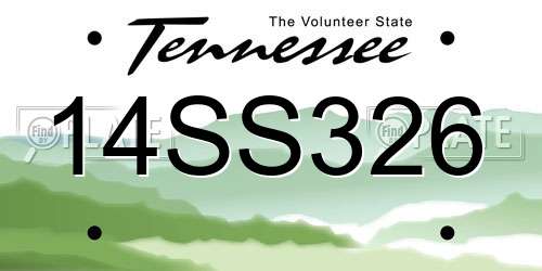14SS326 Tennessee License Plate
