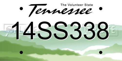 14SS338 Tennessee License Plate