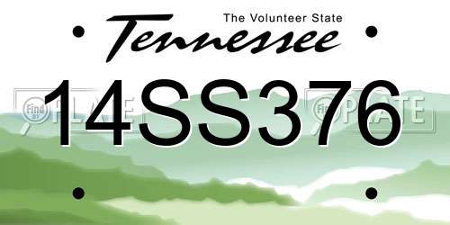 14SS376 Tennessee License Plate