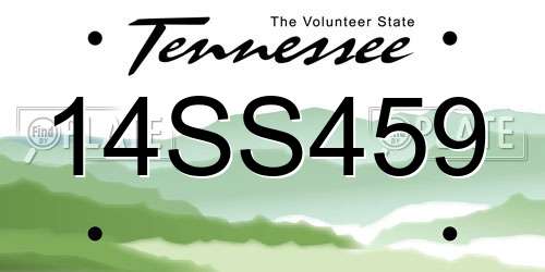 14SS459 Tennessee License Plate