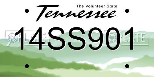 14SS901 Tennessee License Plate