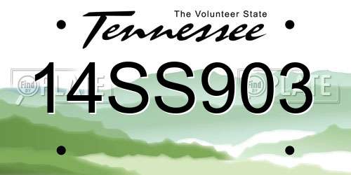 14SS903 Tennessee License Plate