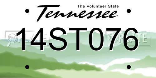 14ST076 Tennessee License Plate