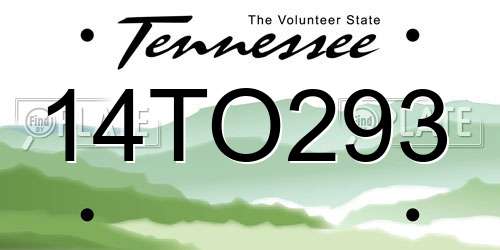 14TO293 Tennessee License Plate