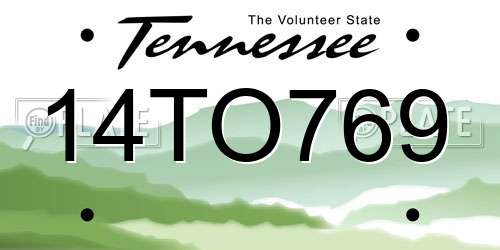 14TO769 Tennessee License Plate