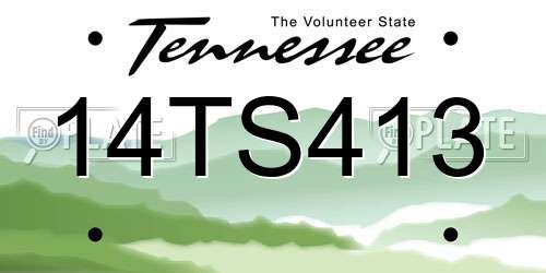 14TS413 Tennessee License Plate