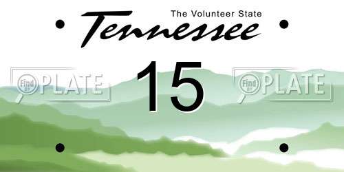 15 Tennessee License Plate