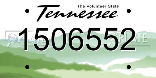 1506552 Tennessee License Plate