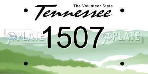 1507 Tennessee License Plate