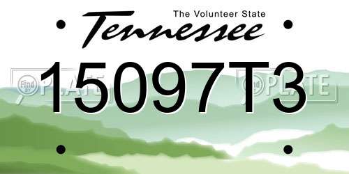 15097T3 Tennessee License Plate