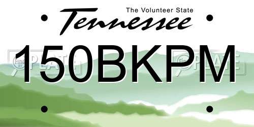 150BKPM Tennessee License Plate