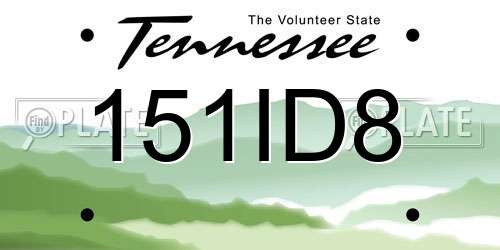 151ID8 Tennessee License Plate