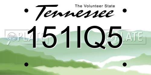 151IQ5 Tennessee License Plate