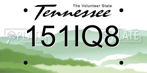 151IQ8 Tennessee License Plate