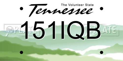 151IQB Tennessee License Plate