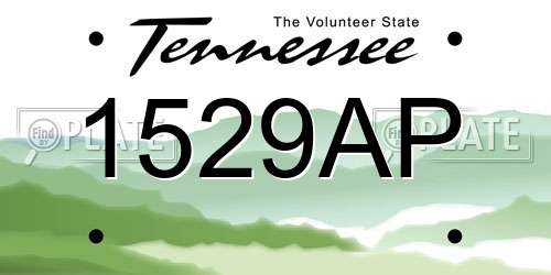 1529AP Tennessee License Plate