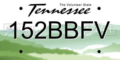 152BBFV Tennessee License Plate