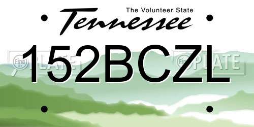 152BCZL Tennessee License Plate