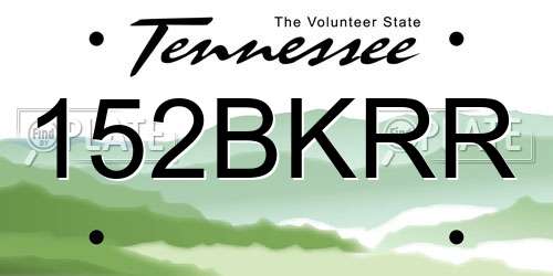 152BKRR Tennessee License Plate