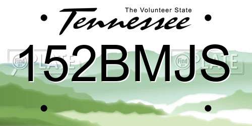 152BMJS Tennessee License Plate