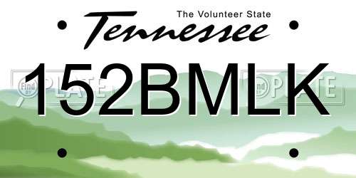 152BMLK Tennessee License Plate